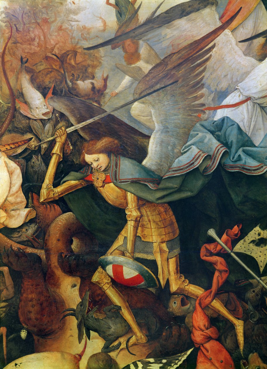 Asi Meleklerin Düşüşü orta meleğin detayı, meşe panel üzerine 1562 yağlı boya by Pieter Bruegel the Elder