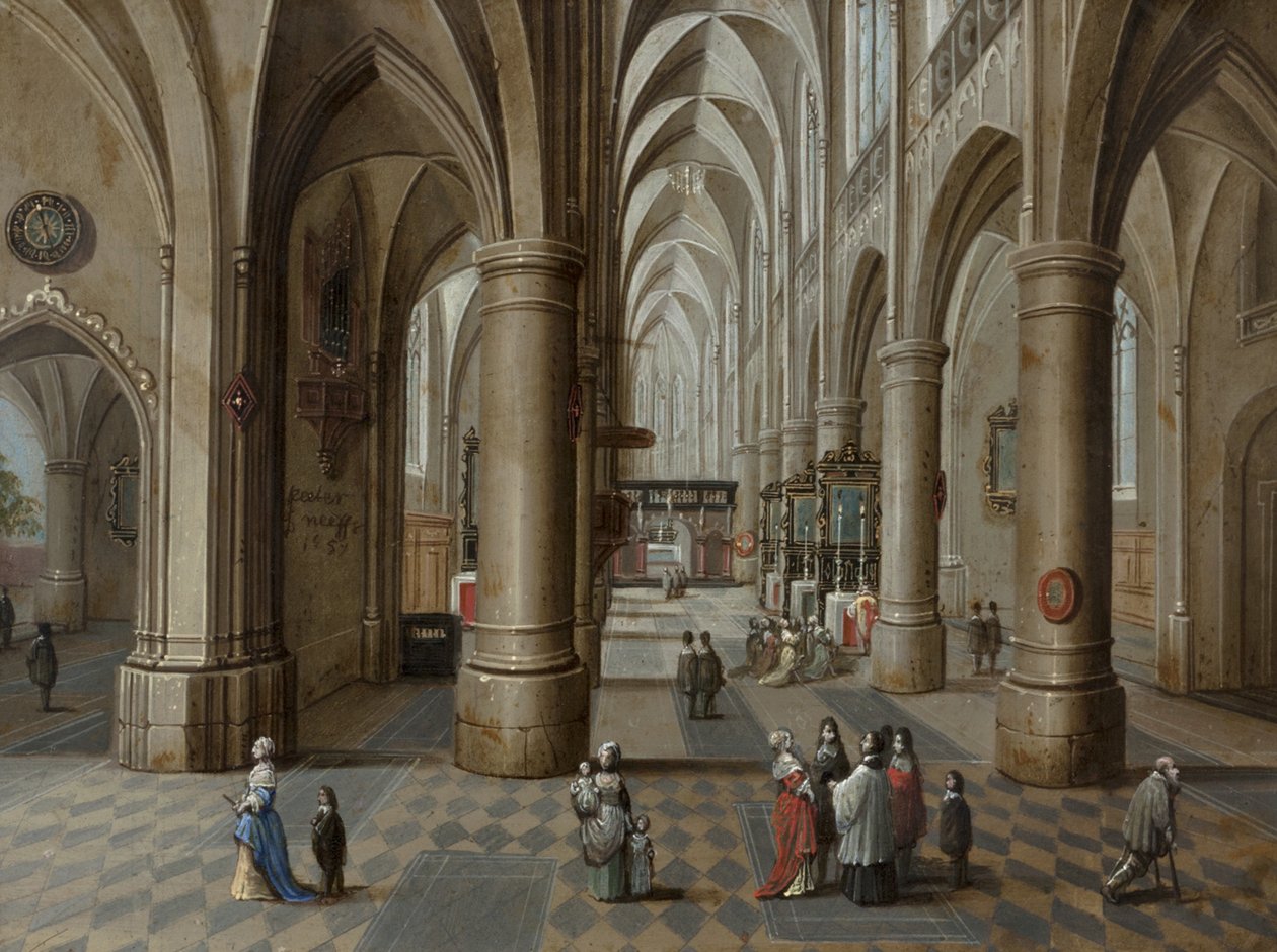 Bir katedral iç, 1657 by Pieter the Elder Neeffs