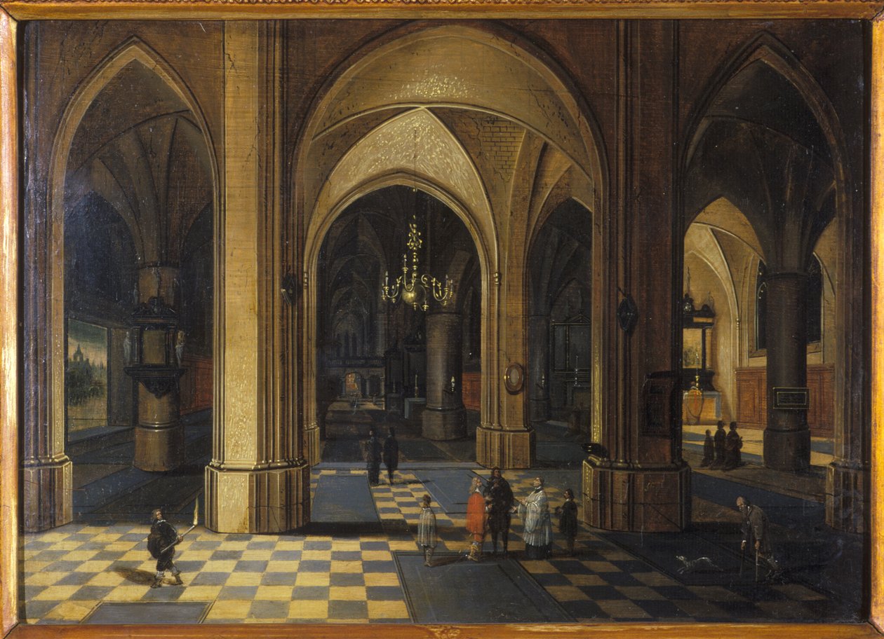 Gotik bir kilisenin içi by Pieter the Elder Neeffs
