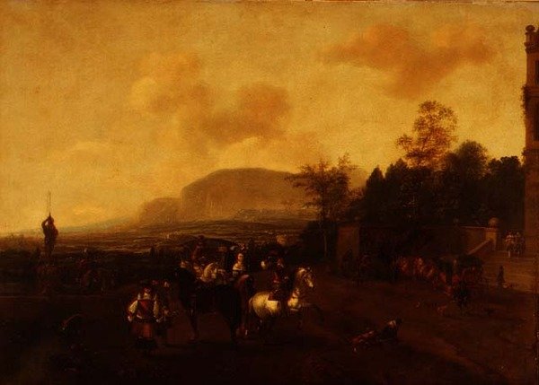 Hawking Partisi by Pieter (circle of) Wouwermans