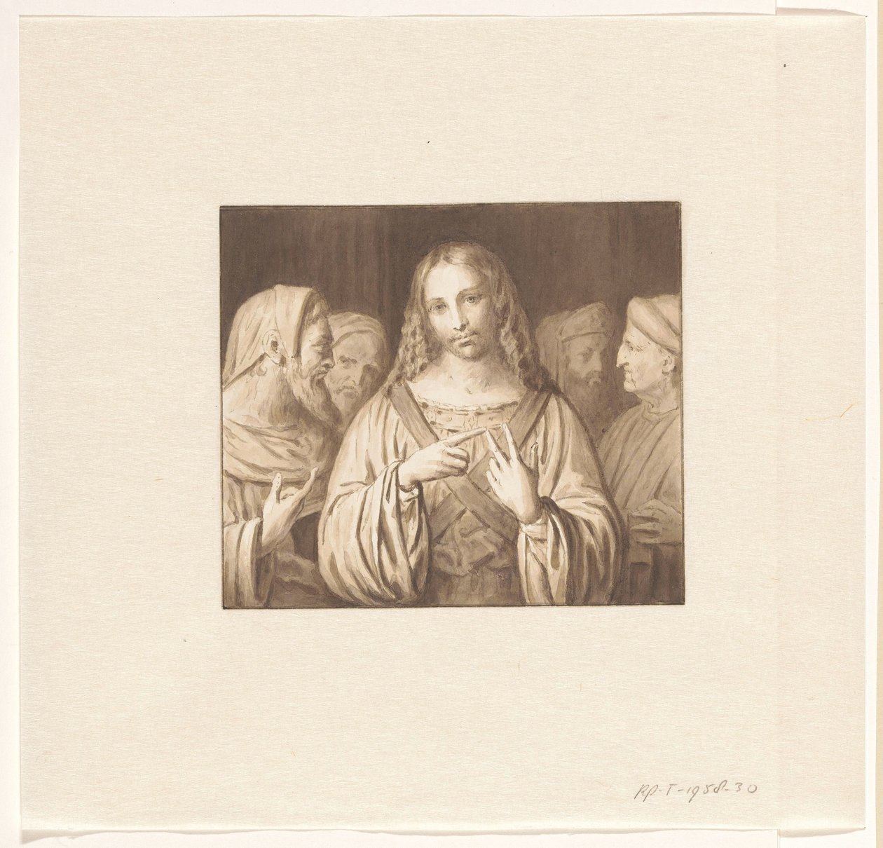 Yazıcılar arasında genç İsa by Pieter Christoffel Wonder
