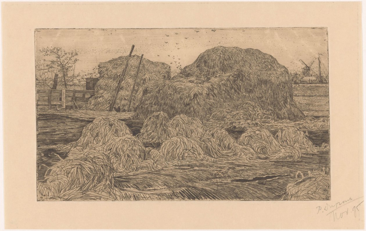 Bir alandaki samanlıklar by Pieter Dupont (signed by artist)