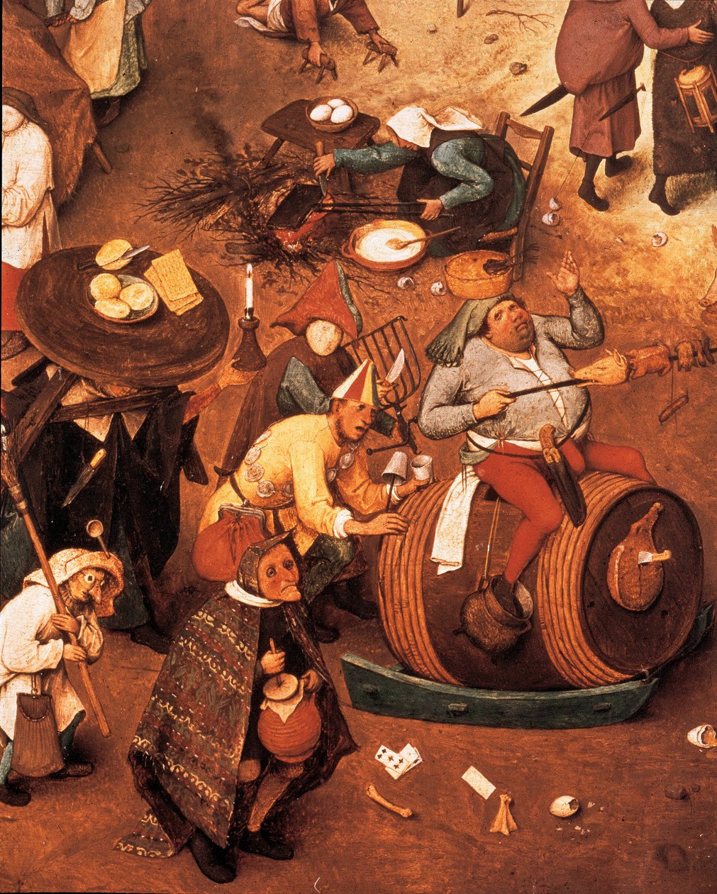 Karnaval ve Lent arasındaki mücadele, detay by Pieter I Bruegel