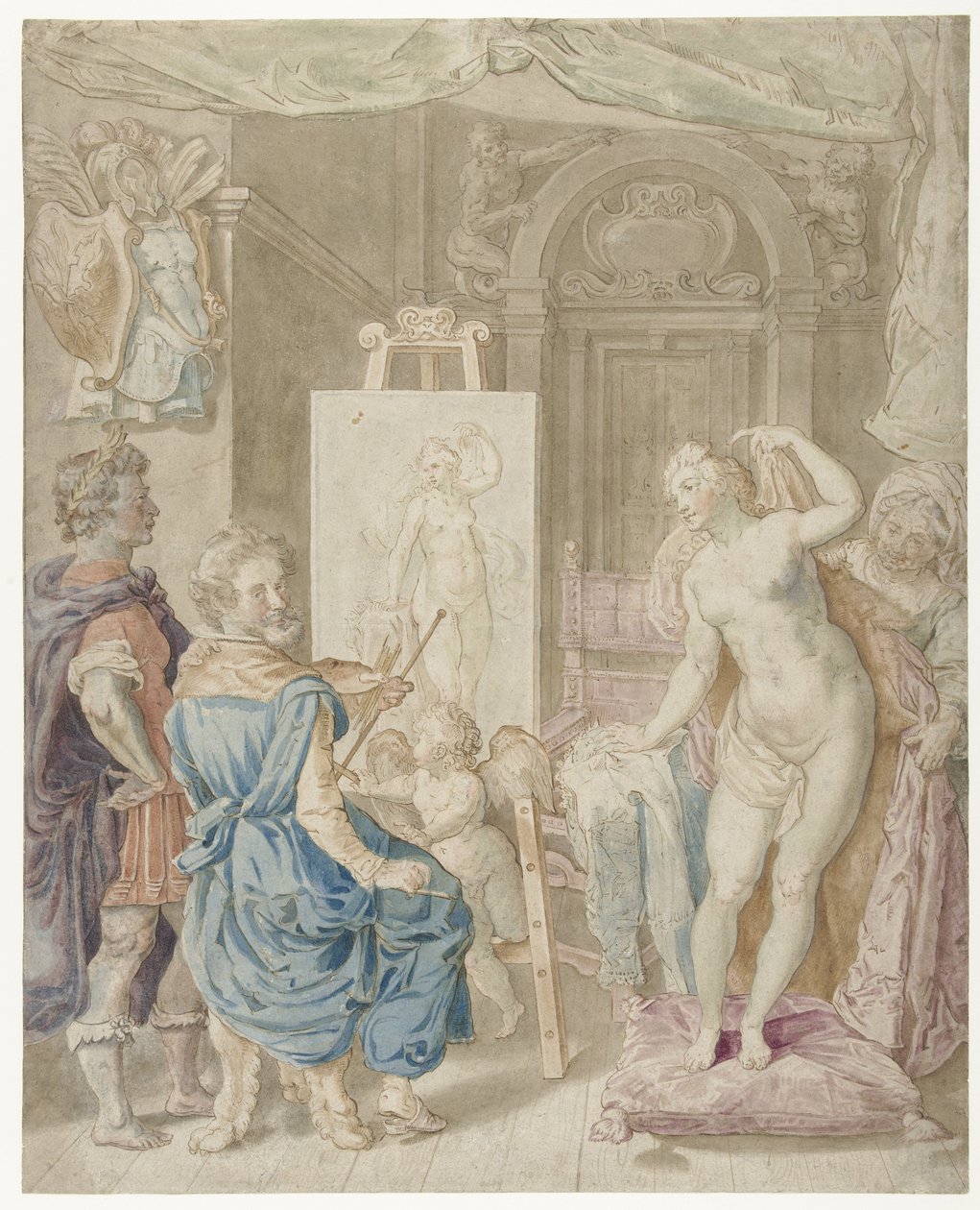 Apelles Campaspe'yi boyayacak by Pieter Isaacsz.