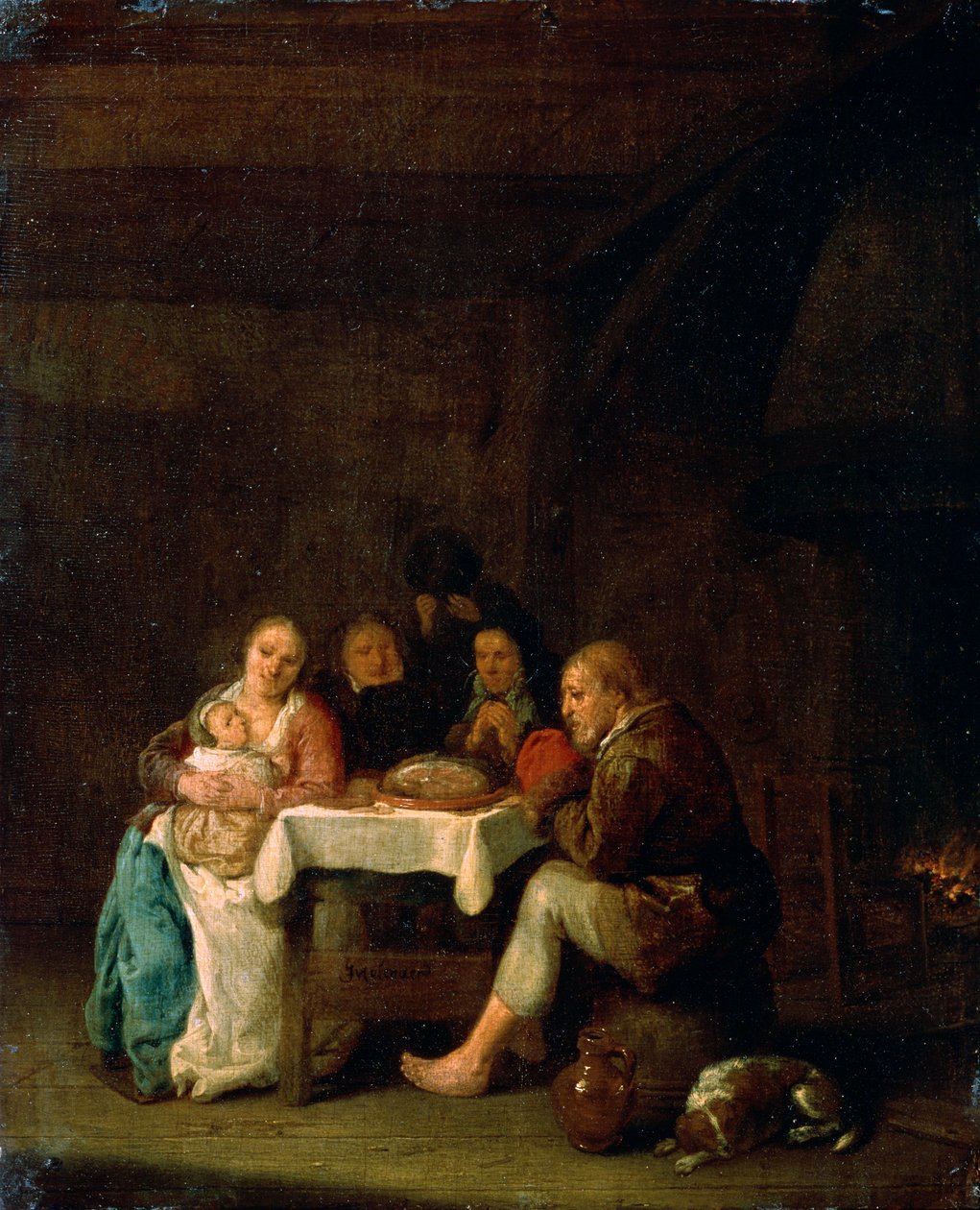 Akşam Yemeği Öncesi Dua, 17. yüzyıl. by Pieter Meulener