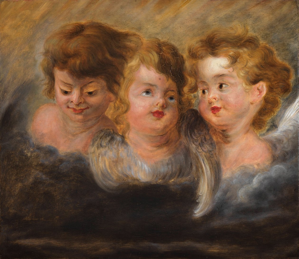 Bulutlarda üç melek kafası. by Pieter Paul Rubens