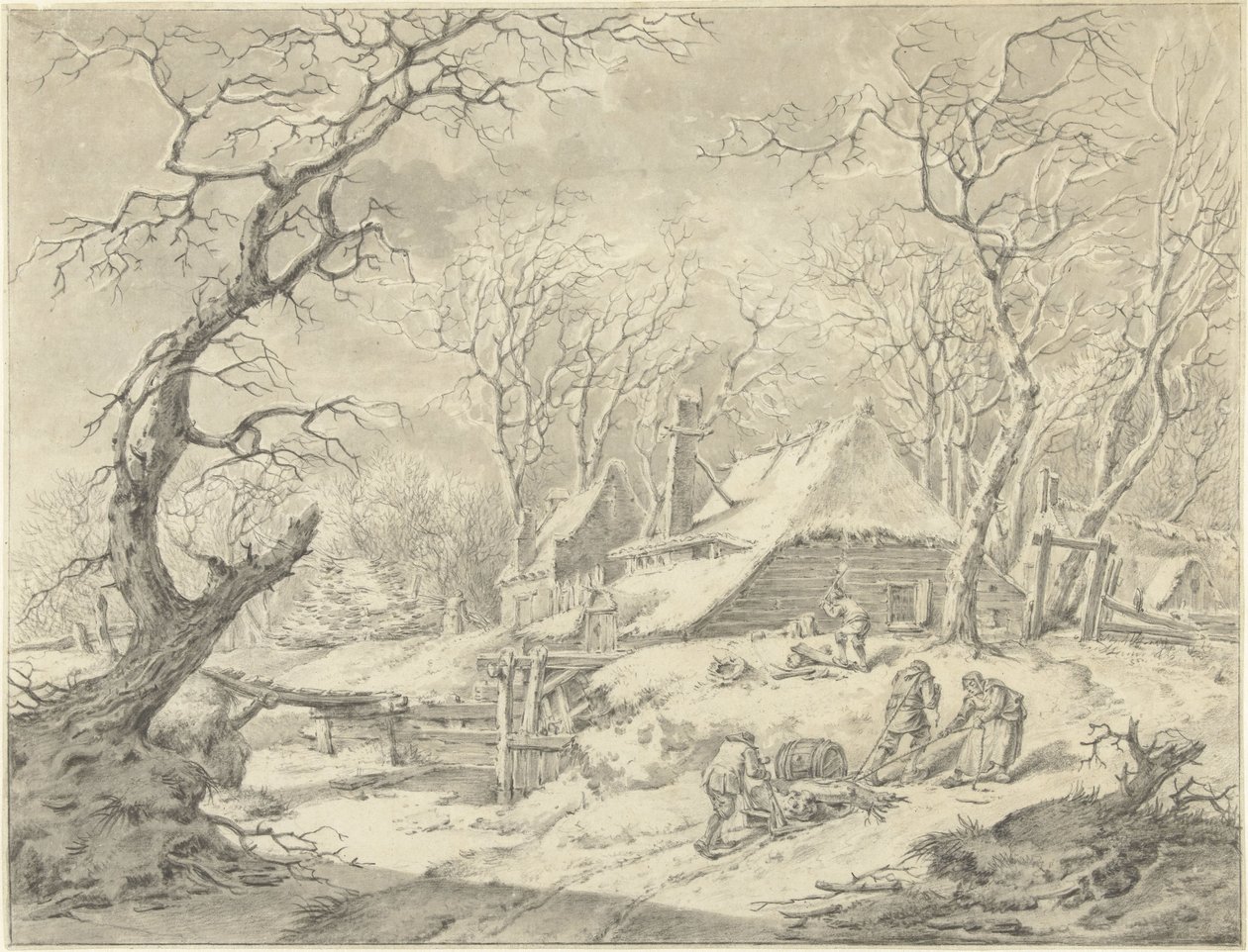 Çiftlik ile kış manzarası by Pieter Pietersz. Barbiers