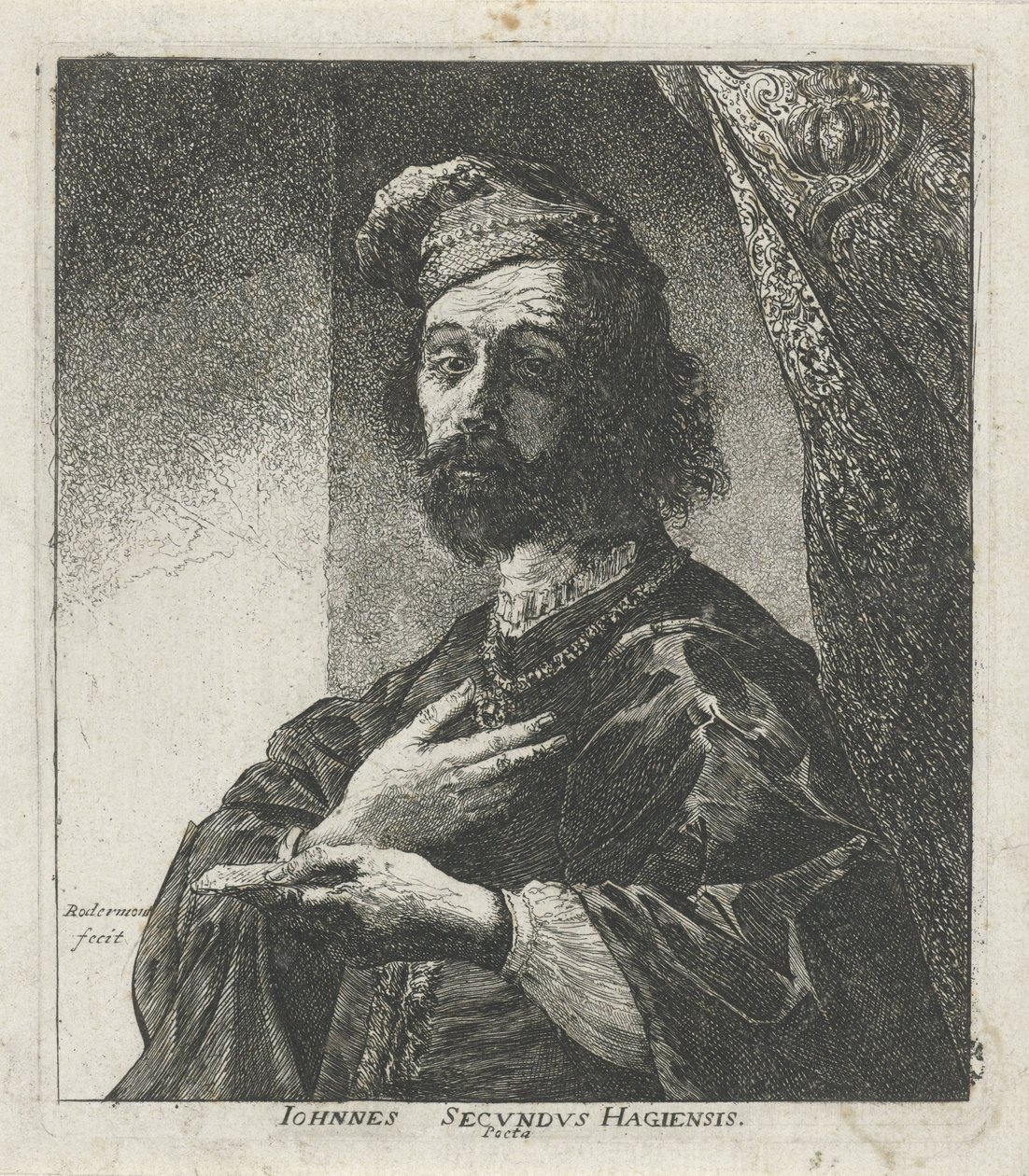 Portret van Janus Secundus by Pieter Rottermondt