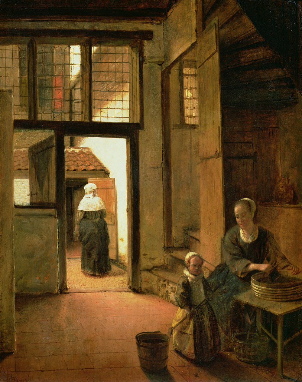 Hollandalı Bir Evin İçi by Pieter de Hooch