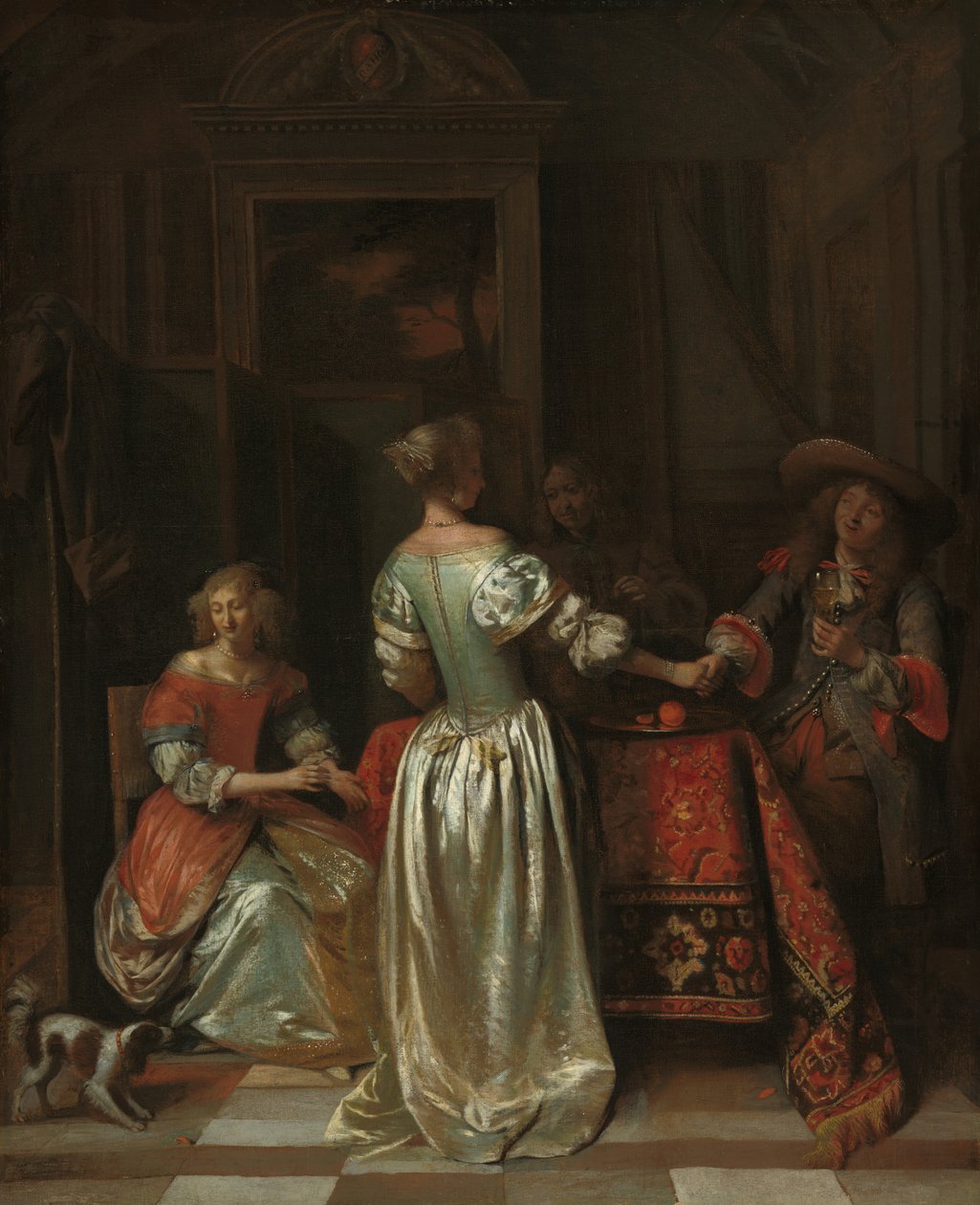 Selam, c.1675 (tuval üzerine yağlı boya) by Pieter de Hooch