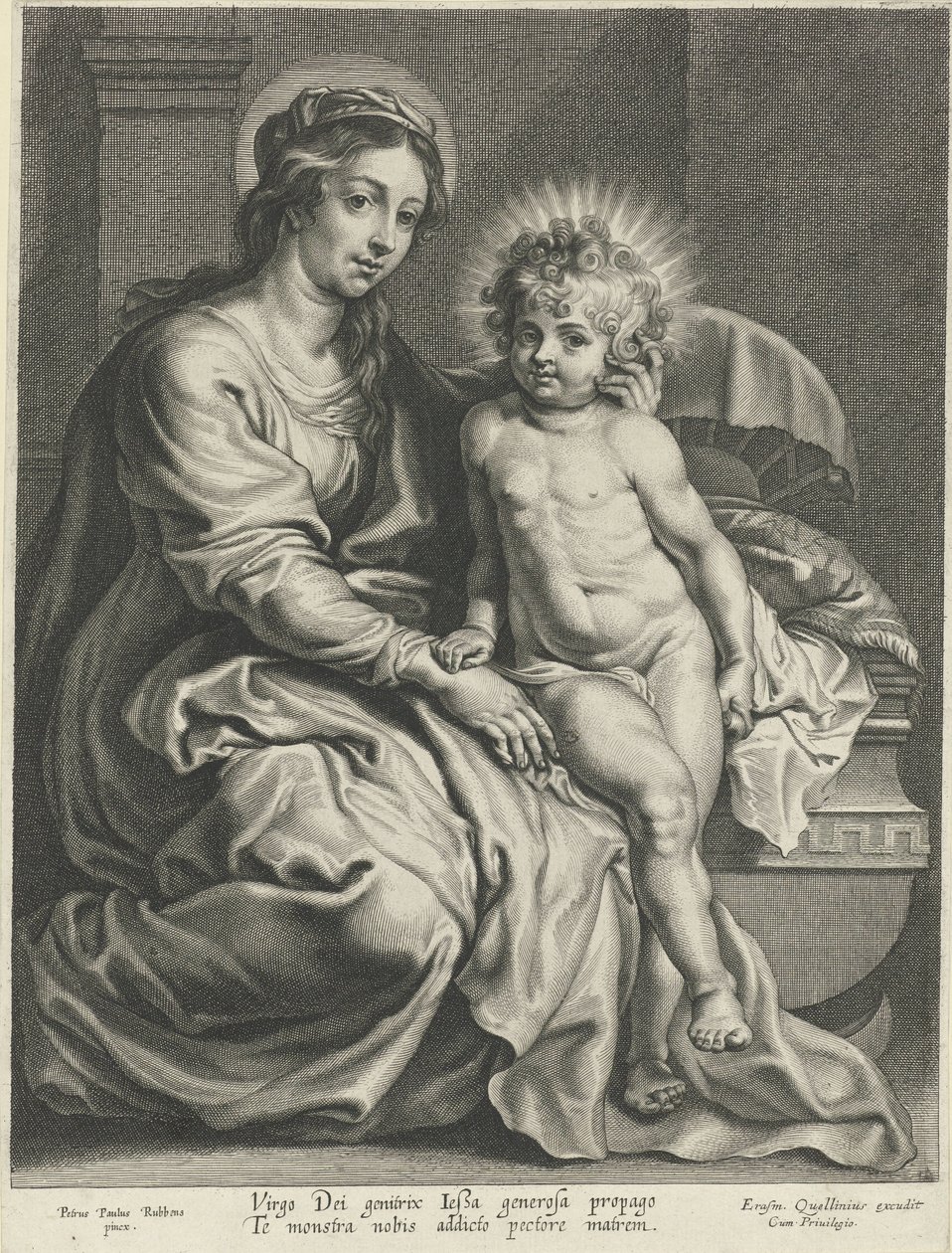 beşikte İsa Çocuk ile Mary by Pieter de Jode (I)