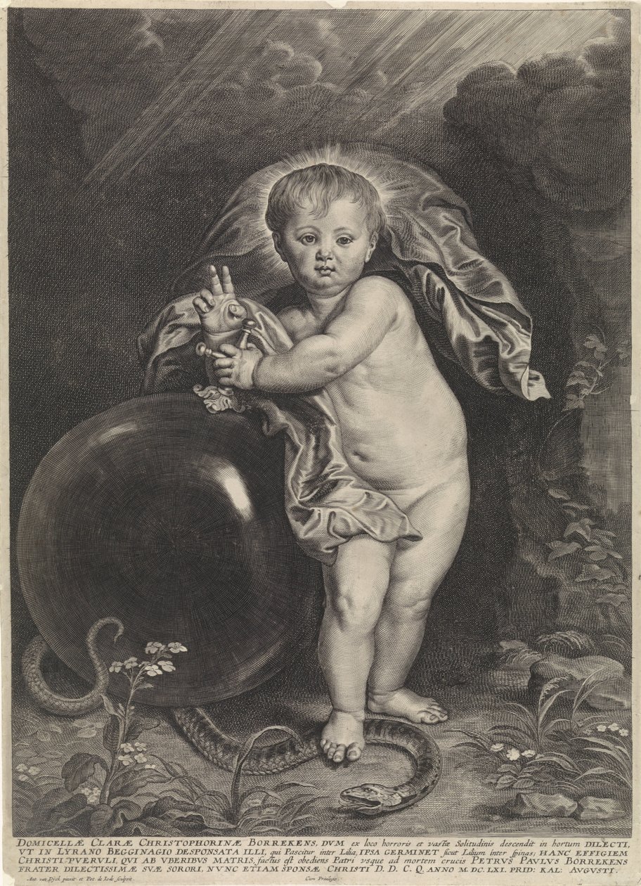 Küre ile İsa çocuk by Pieter de Jode (II)