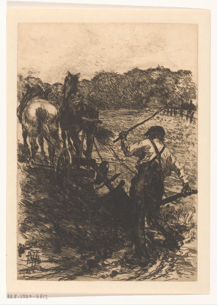 Çiftçi iki atlı çiftçi by Pieter de Josselin