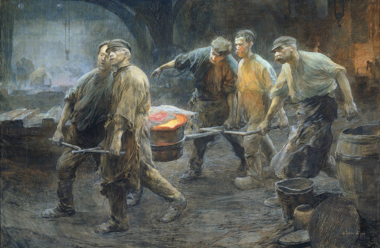 Bir demir dökümhanesinin içi by Pieter de Josselin