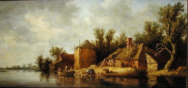 Nehir manzarası (gemide petrol) by Pieter de Neyn