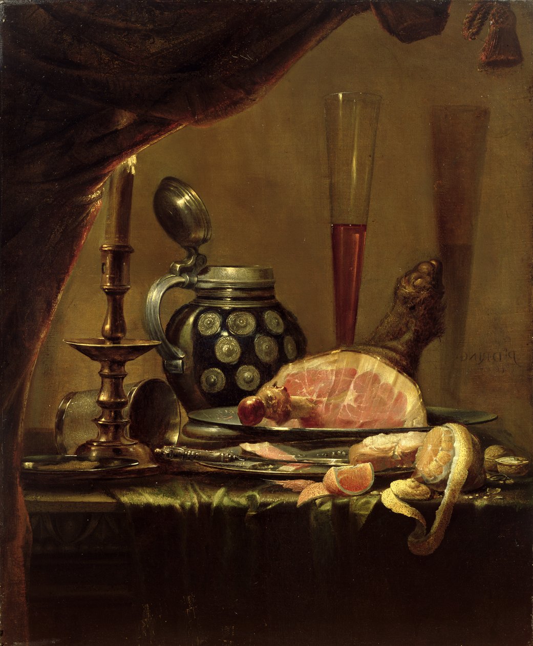Jambonlu Natürmort by Pieter de Ring