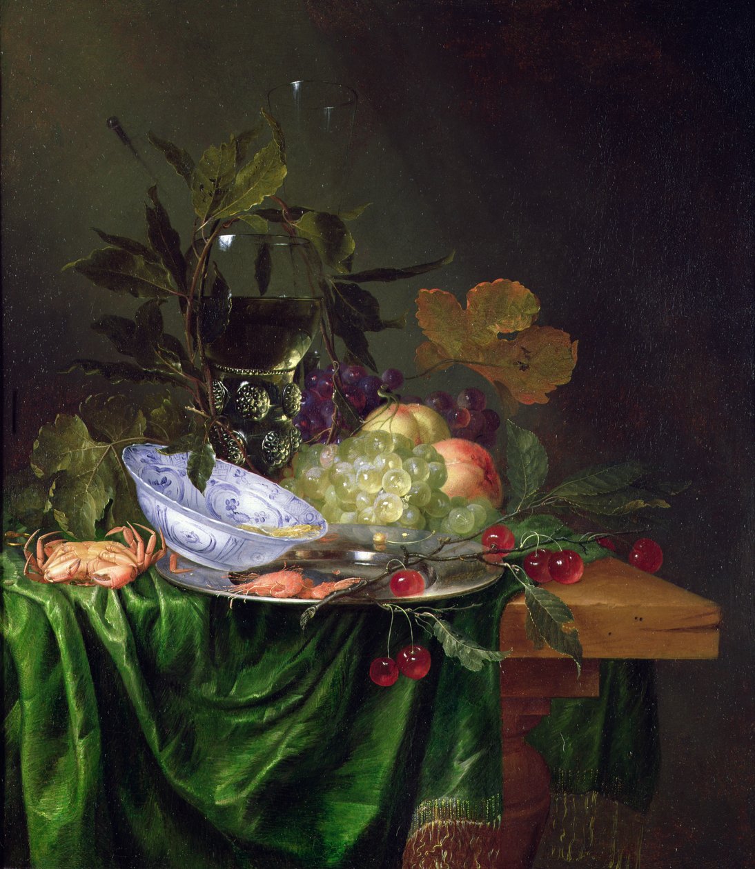 Bir Roemer ile Natürmort by Pieter de Ring