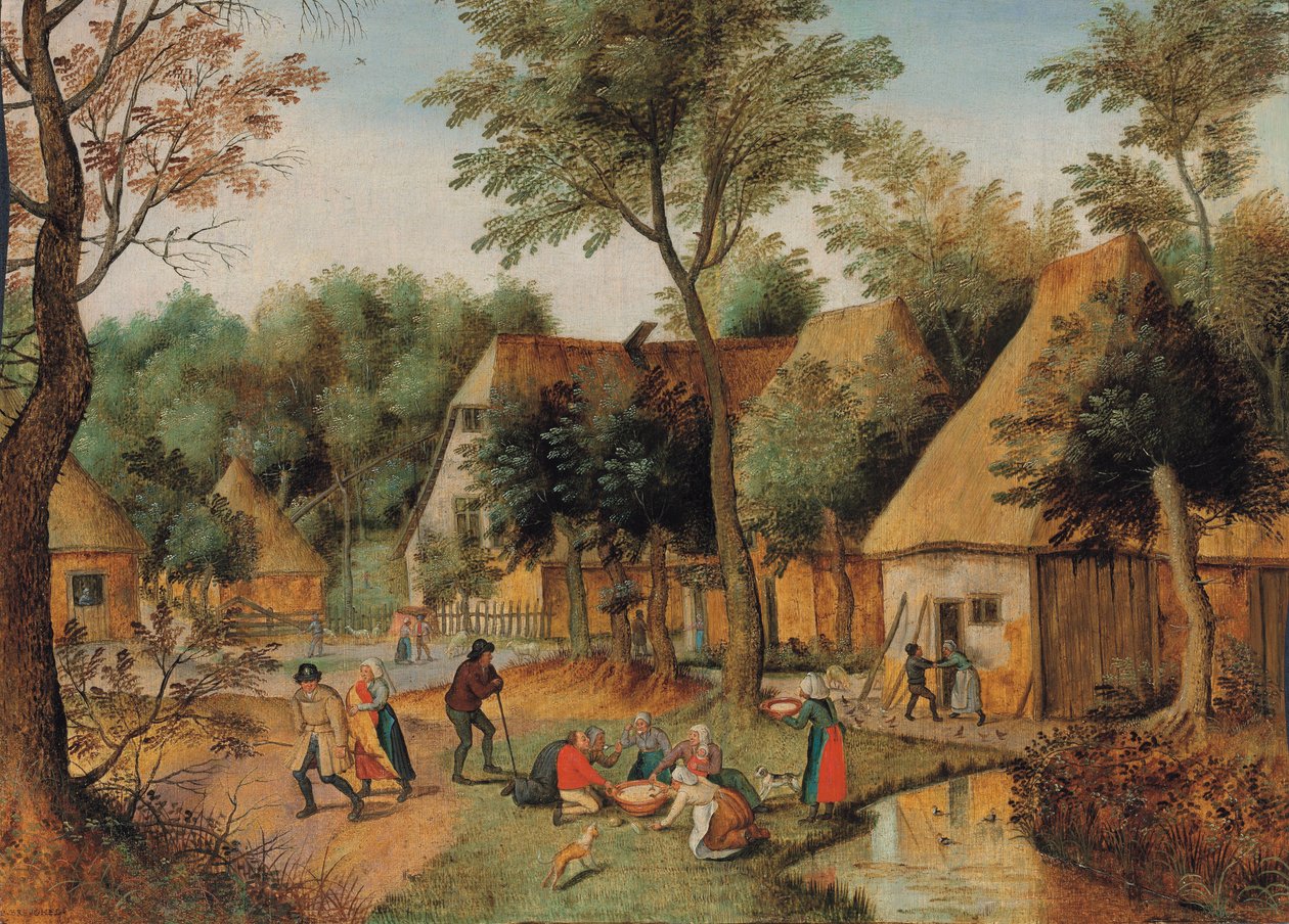 Ülkede yemek zamanı by Pieter Brueghel the Younger