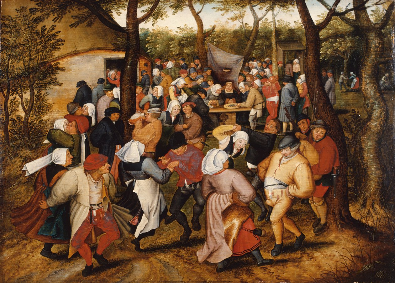 Rustik Düğün (panel üzeri yağlı boya) by Pieter the Younger Brueghel