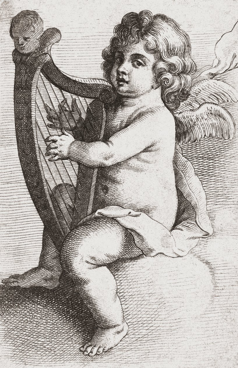 Arp çalan bir çocuk melek. by Pieter van Avont