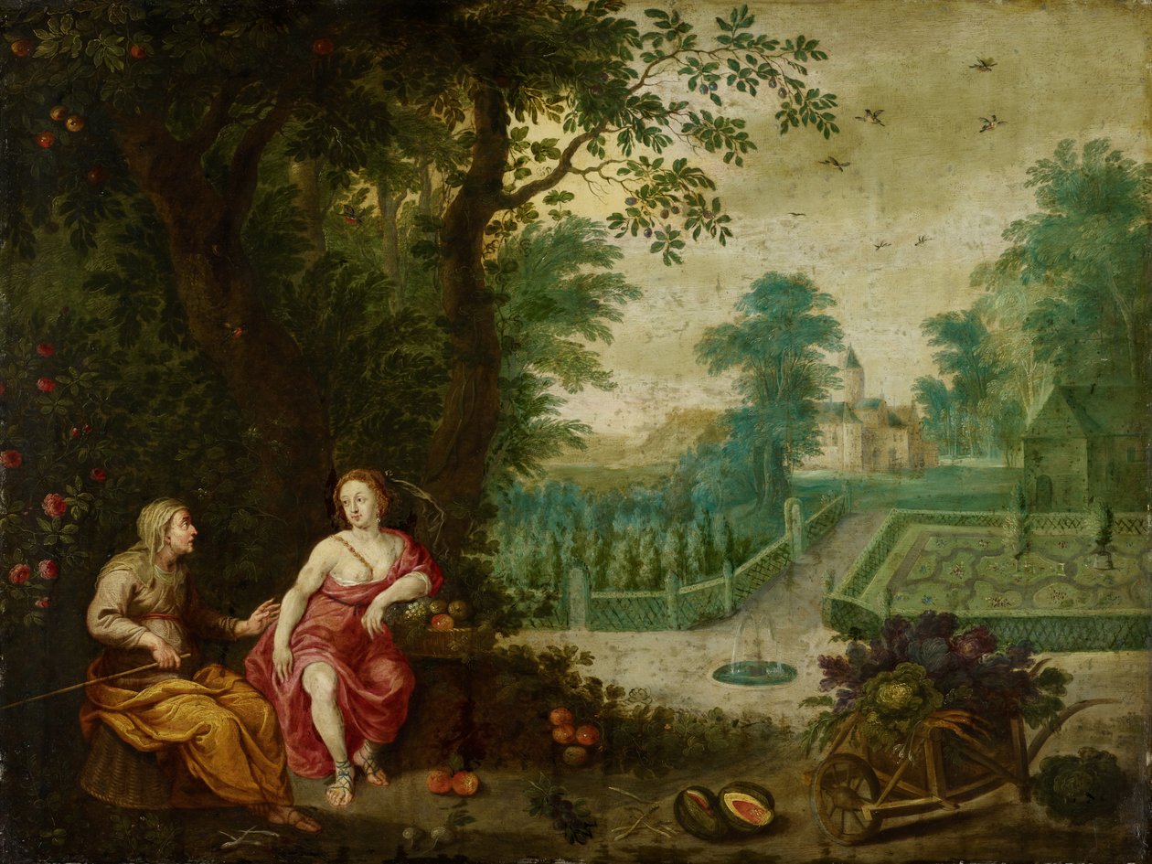 Vertumnus ve Pomona (bakır üzerine yağ) by Pieter van Avont