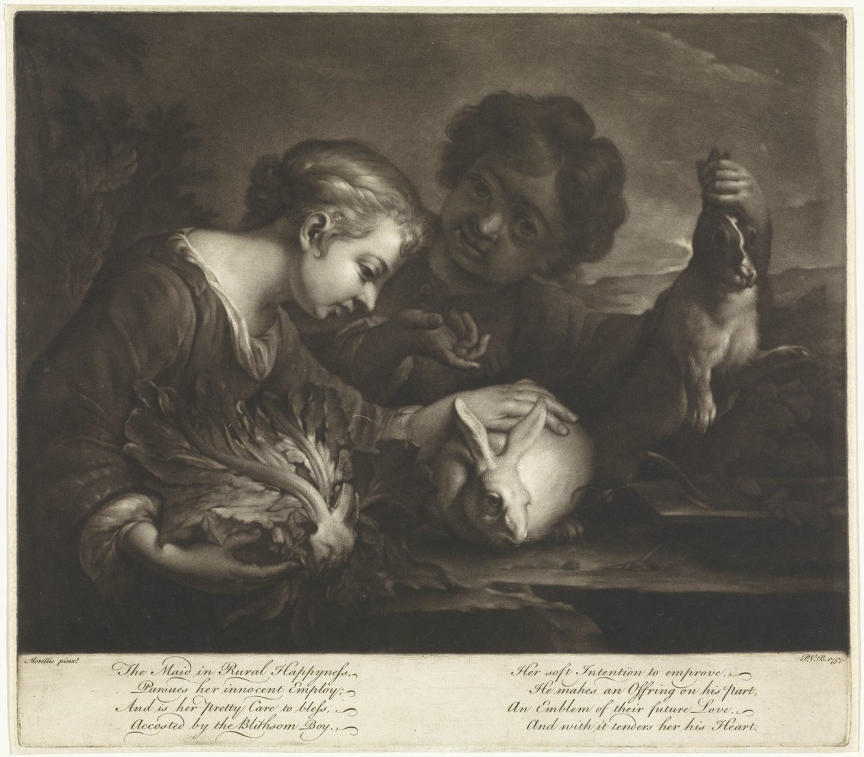 Tavşanlı iki çocuk by Pieter van Bleeck