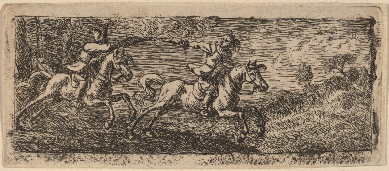 Dövüşen İki Atlı by Pieter van Laer