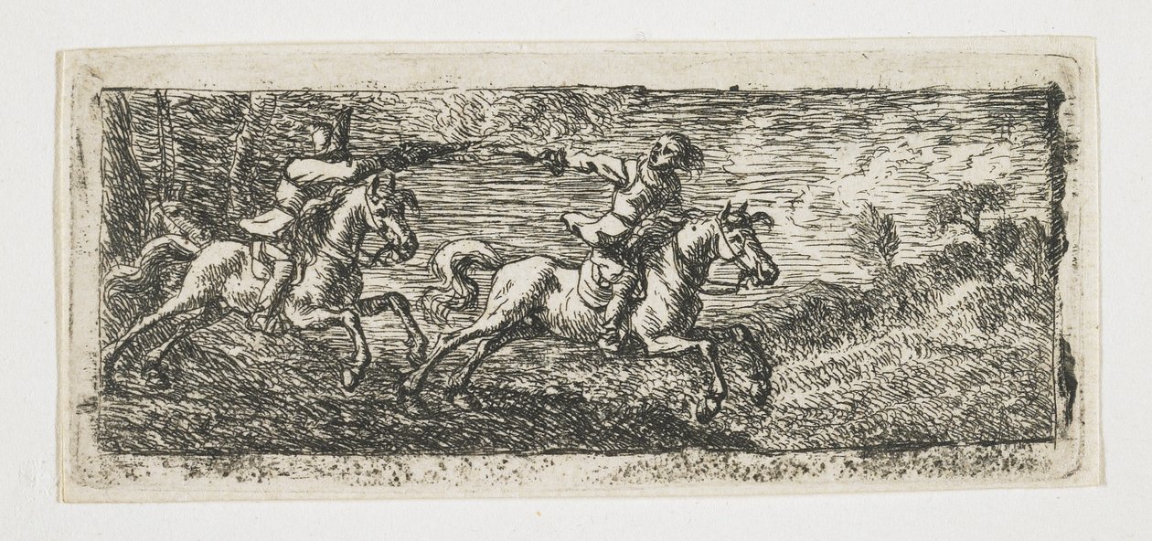 Dövüşen İki Atlı by Pieter van Laer