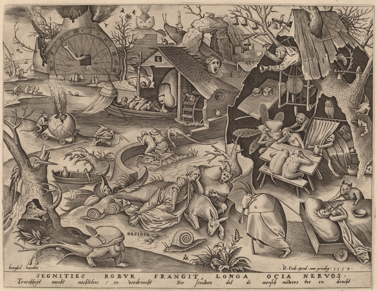 tembel hayvan by Pieter van der Heyden after Pieter Bruegel the Elder