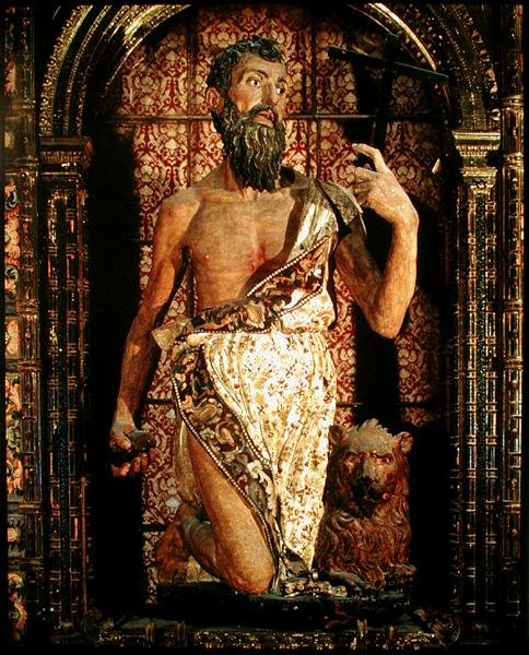 St Jerome (çok renkli ahşap) by Pietro Torrigiano