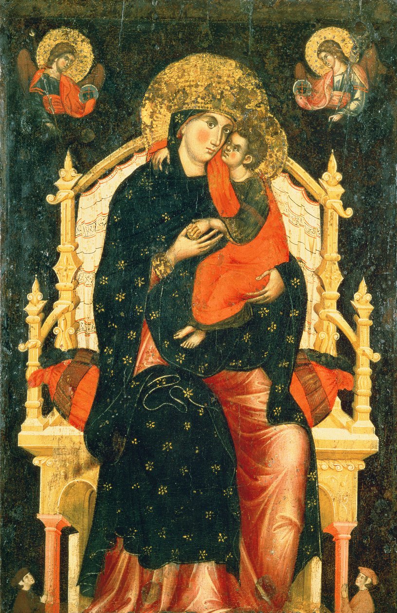 Madonna ve Çocuk Bağışçılarla Tahta Geçti by Pietro di Giovanni Lianori