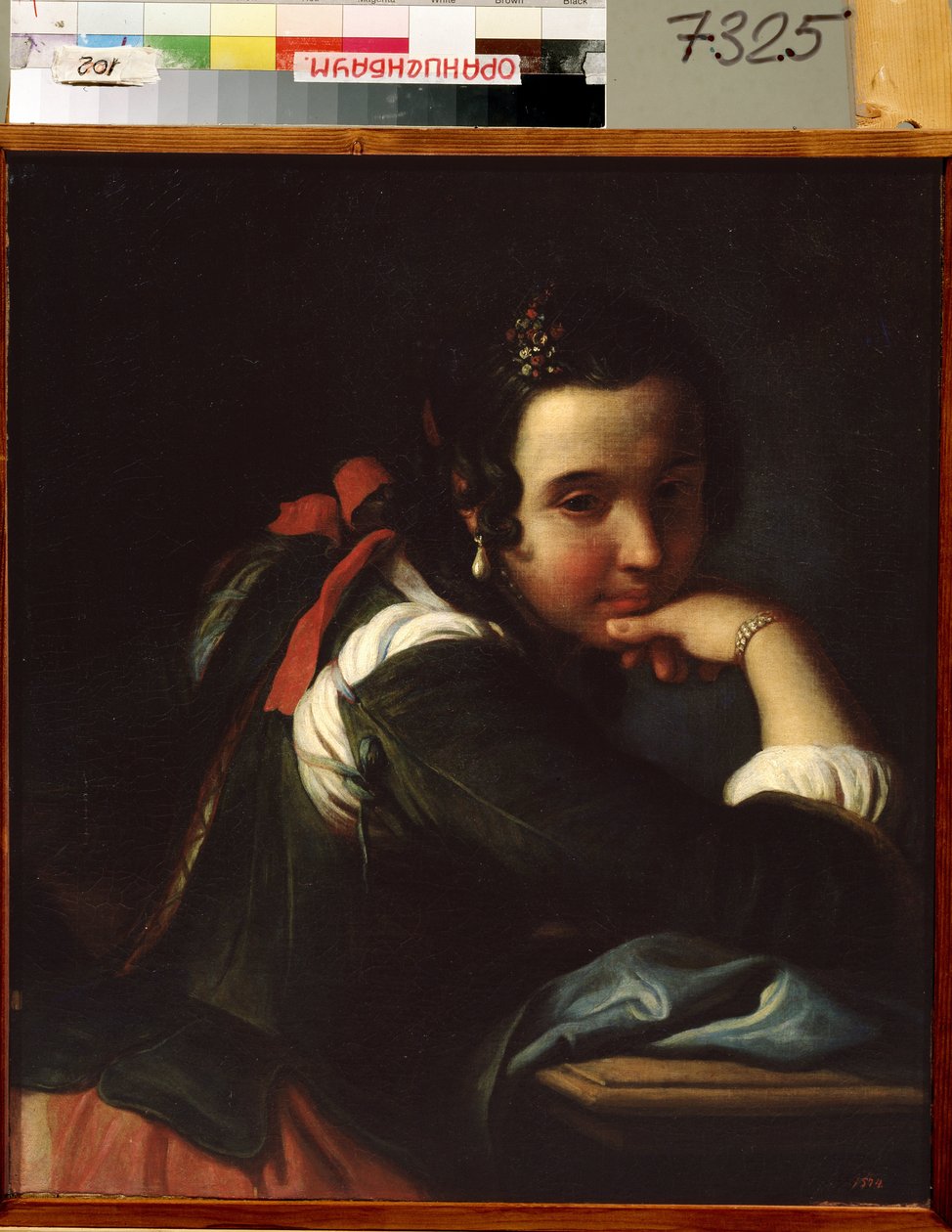 İtalyan bir aktrisin portresi by Pietro Antonio Rotari