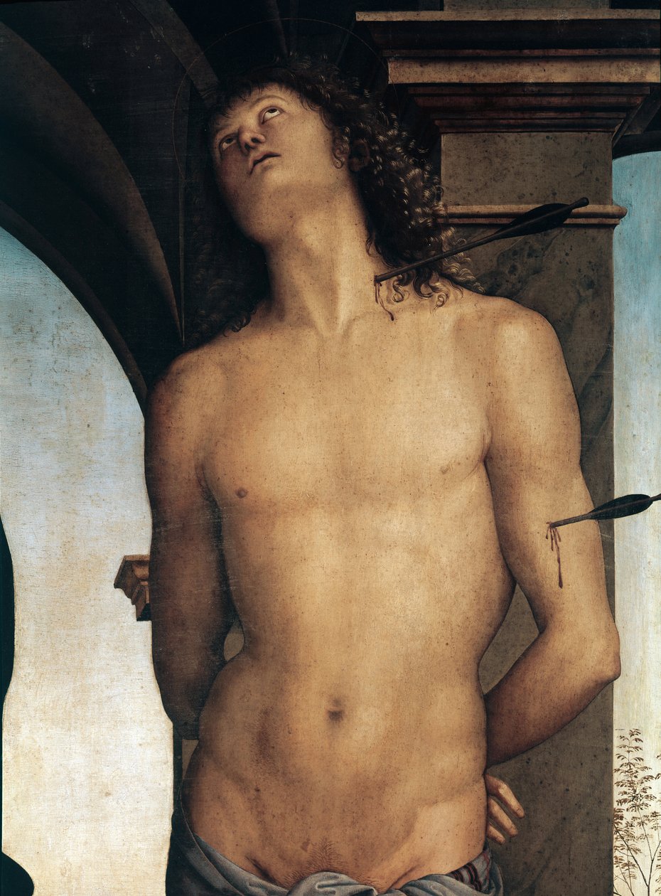 Aziz Sebastian detayı (Resim by Pietro Perugino