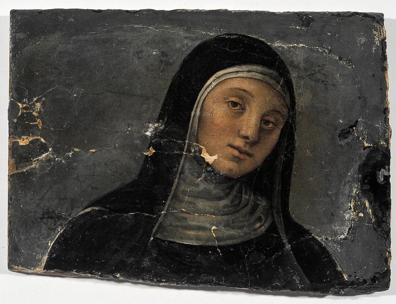 St Scholastica (ahşap üzerine yağ (parça) by Pietro Perugino