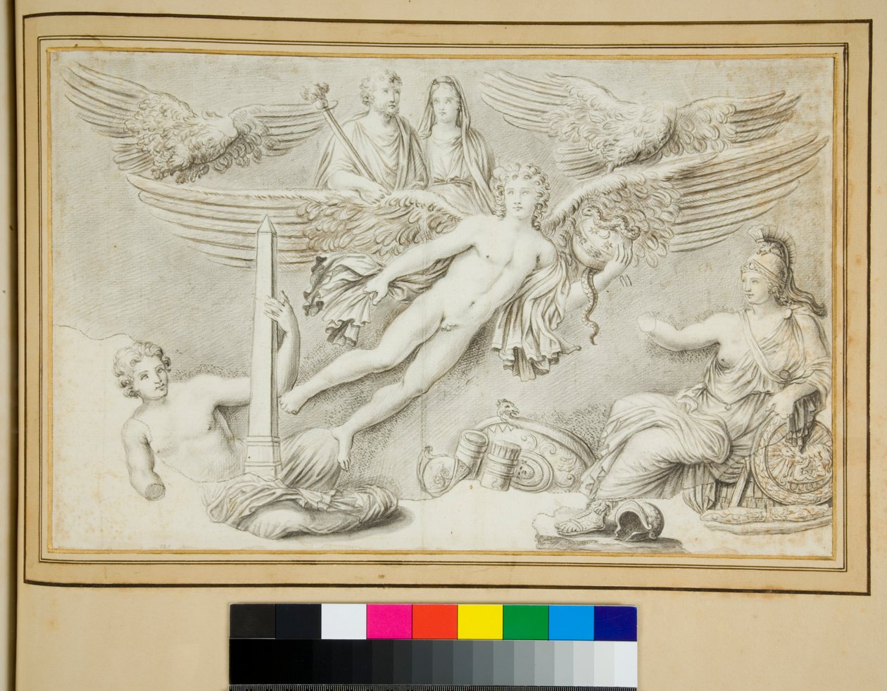 Antoninus ve Faustina'nın tanrılaştırılması (tebeşir) by Pietro Santi Bartoli