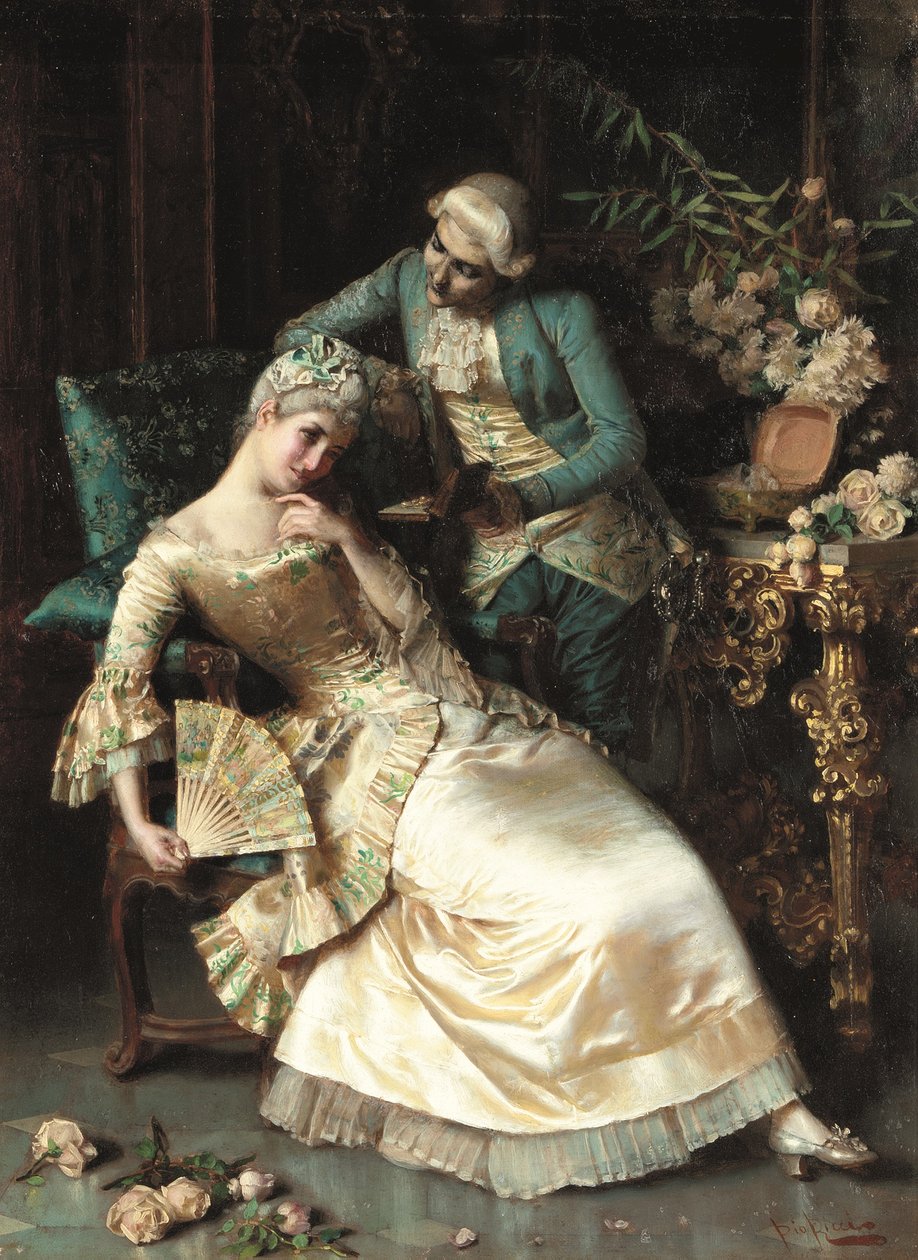 Hediye taşıyan talip (tuval üzerine yağlı boya) by Pio Ricci