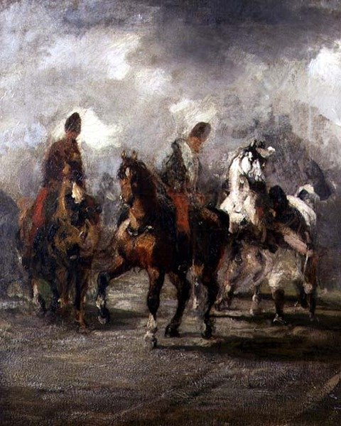 Biniciler (tuval üzerine yağlı boya) by Piotr Michalowski