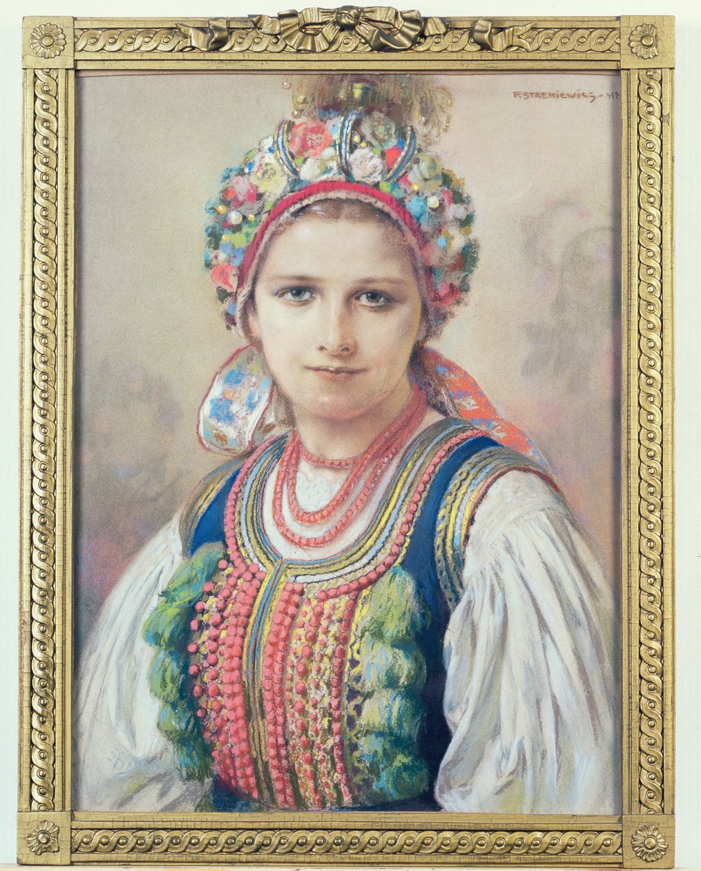 Krakovlu Gelin, 1917 (karton üzerine pastel) by Piotr Stachiewicz