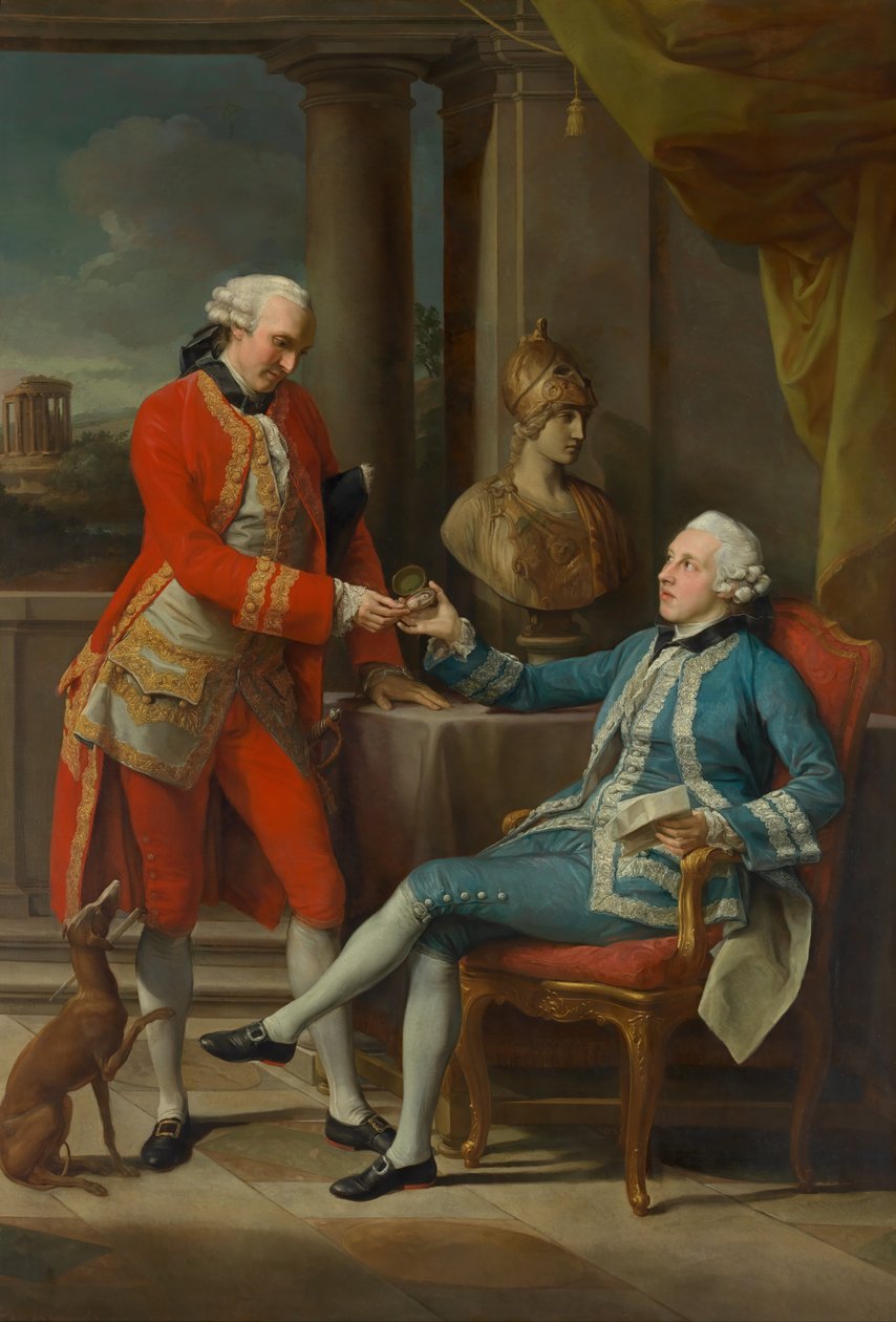 Sir Sampson Gideon ve kimliği belirsiz bir arkadaş by Pompeo Girolamo Batoni