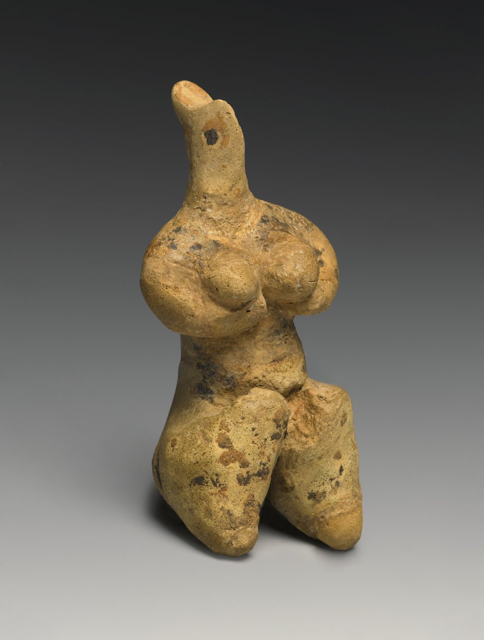 Kadın Heykelcik, geç beşinci binyıl (kil ve pigment) by Prehistoric