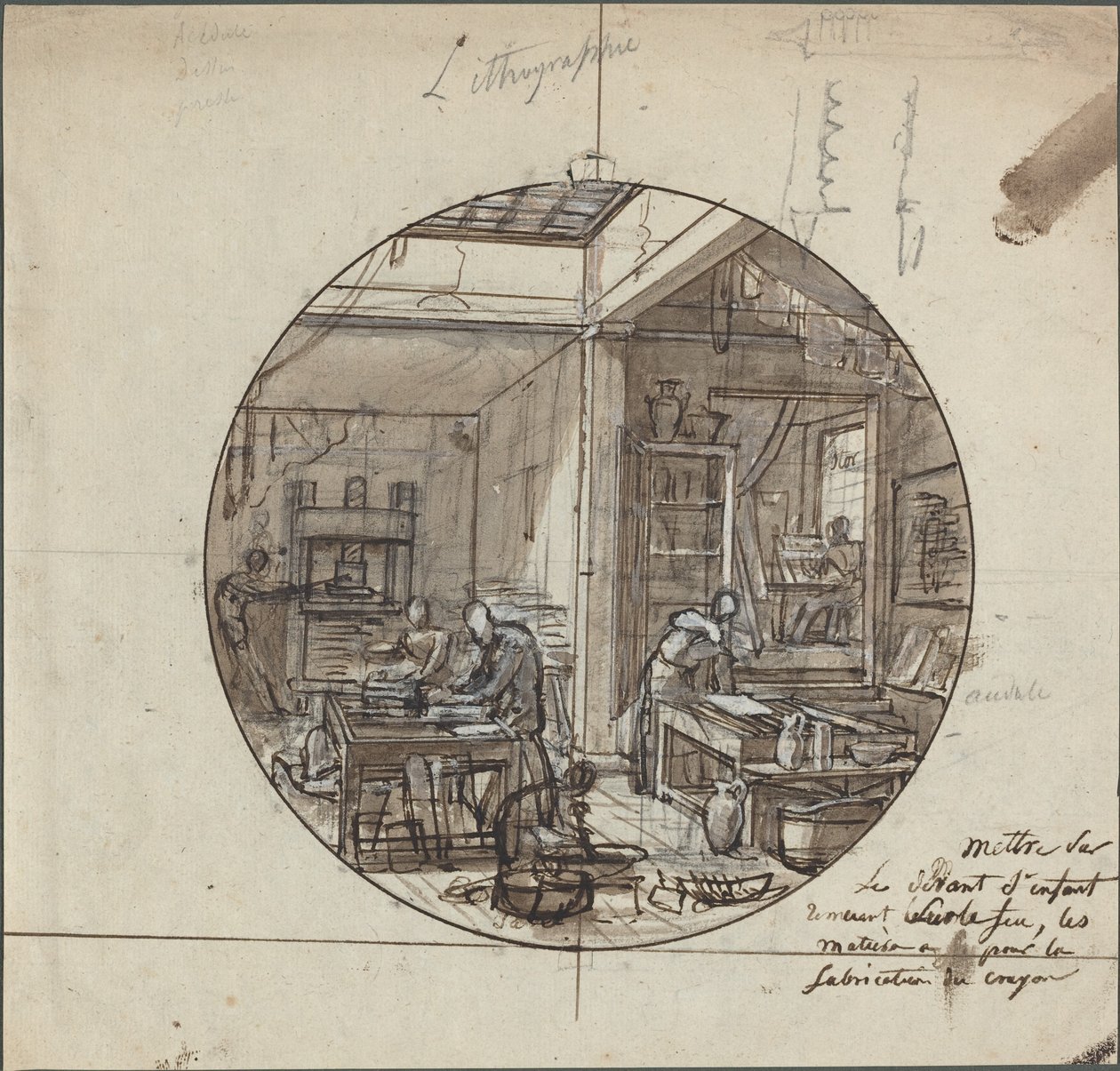 Litografik Atölye by Probably French 19th Century