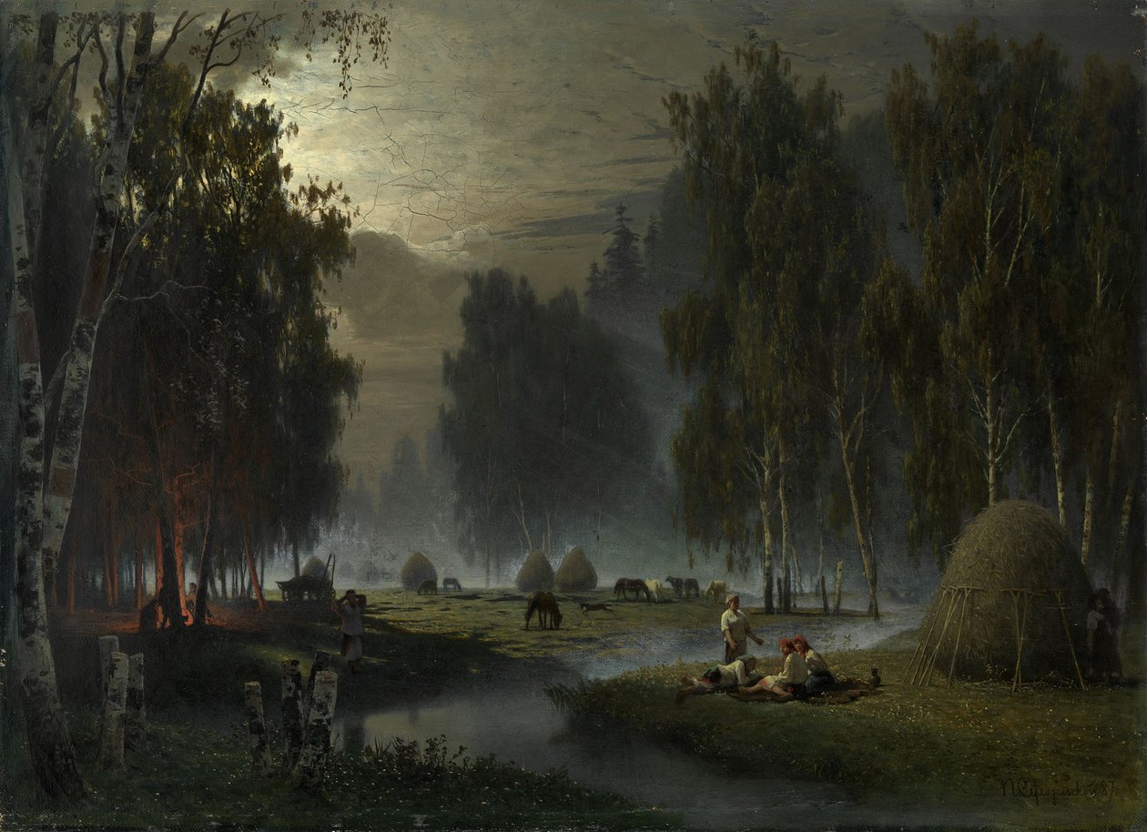 saman yapıcılar. Akşam Dinlenme by Pyotr Alexandrovich Sukhodolsky