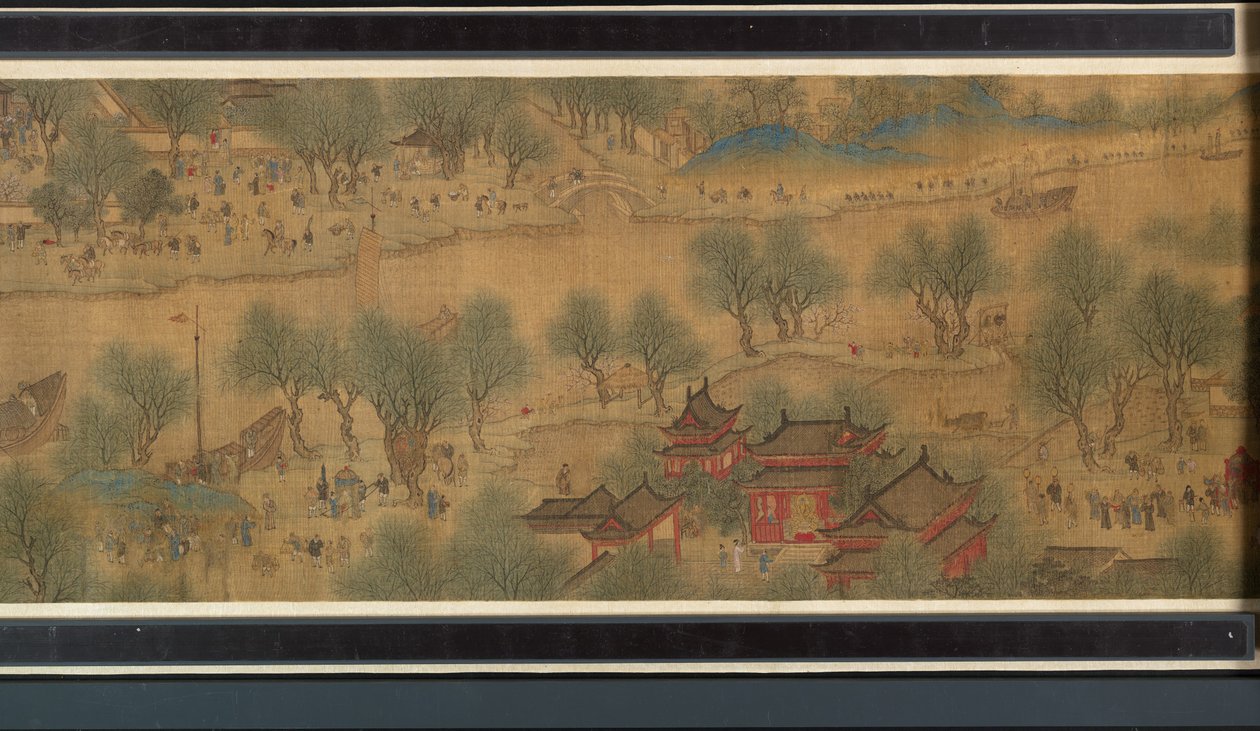 Nehirde Bahar Şenliği by Qing Dynasty Chinese School