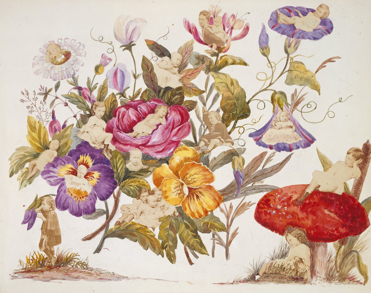 Galler Prensesi Alexandra tarafından boyanmış, 1866-1869 fotoğrafları içeren tasarımların albümü by Queen Alexandra