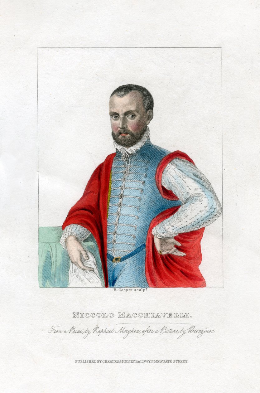 Niccolo Machiavelli, İtalyan Rönesans siyaset filozofu. by R. Cooper