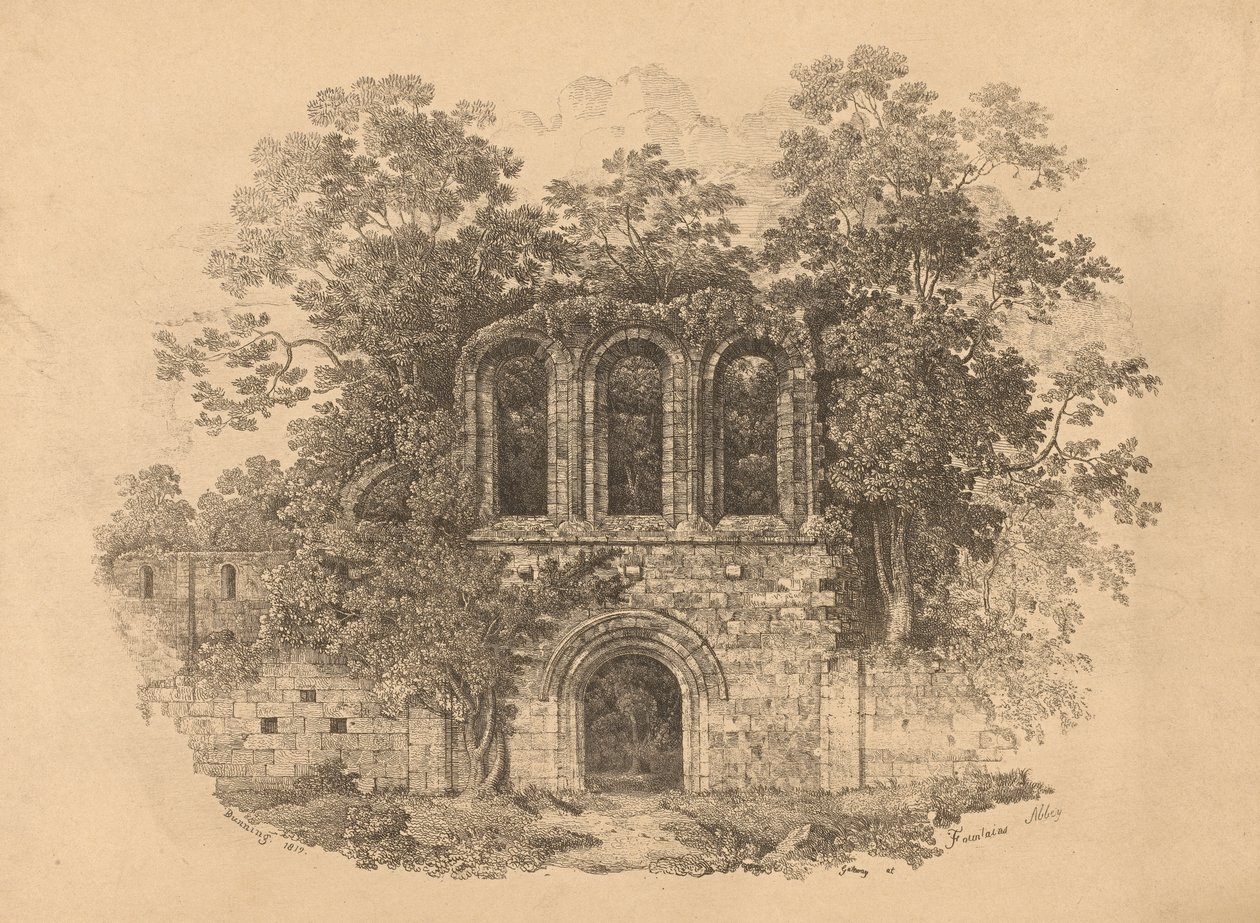 Fountains Abbey'deki Ağ Geçidi by R. Dunning