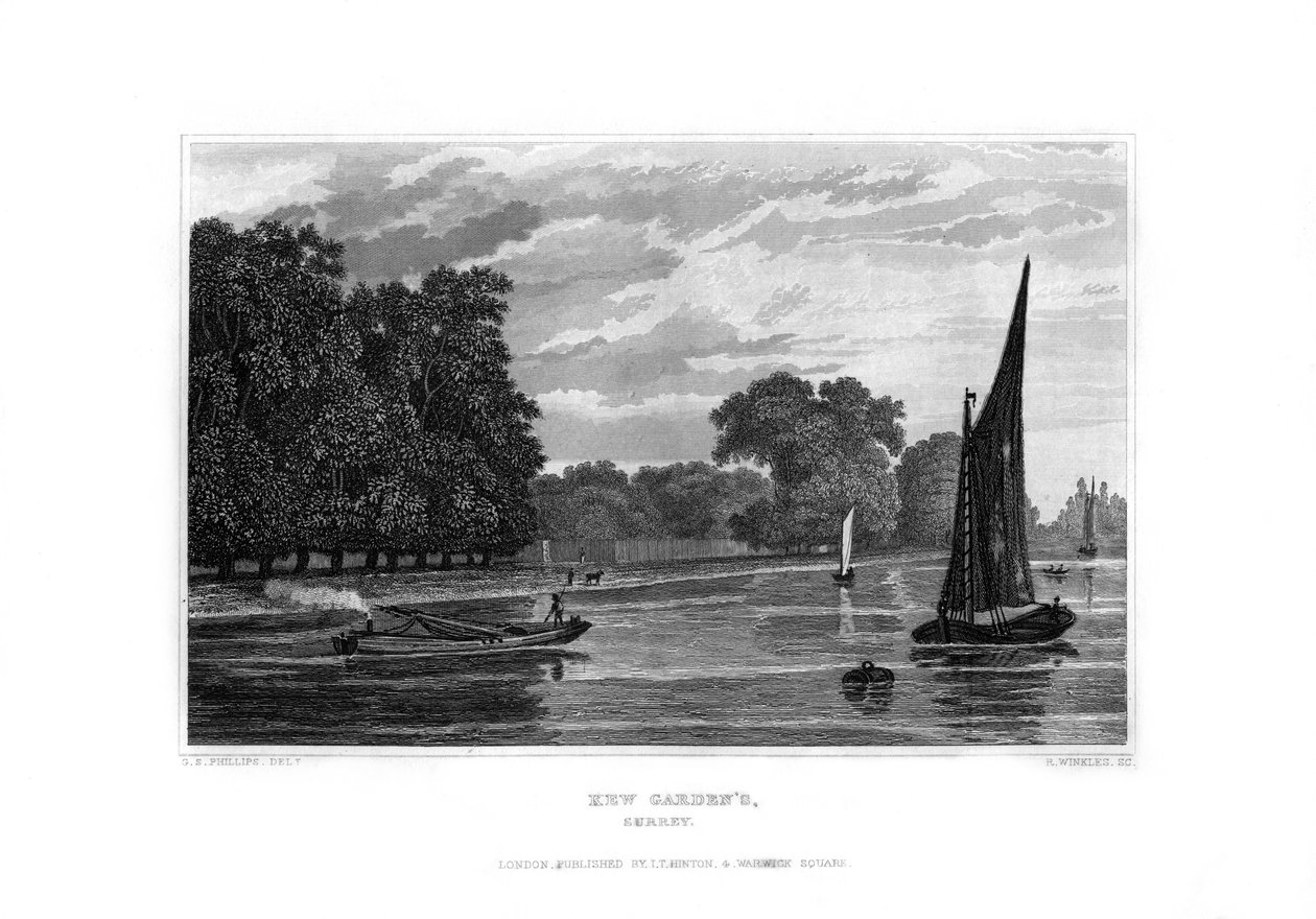 Kew Bahçeleri, Londra, 1829. by R. Winkles