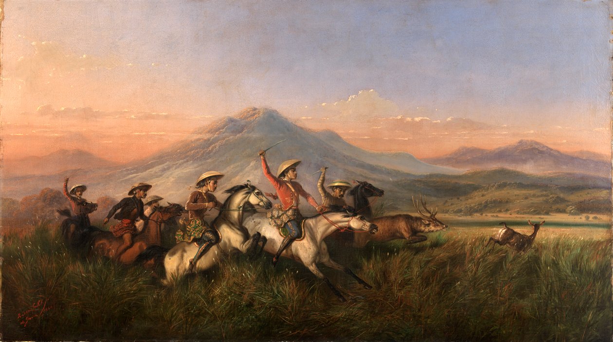 Geyik Kovalayan Altı Atlı, 1860. by Raden Saleh