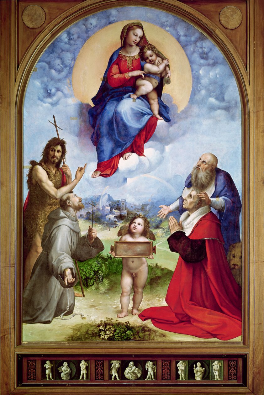 Foligno Madonna, c.1511-12 (petrol) by Raffaello Sanzio Raphael