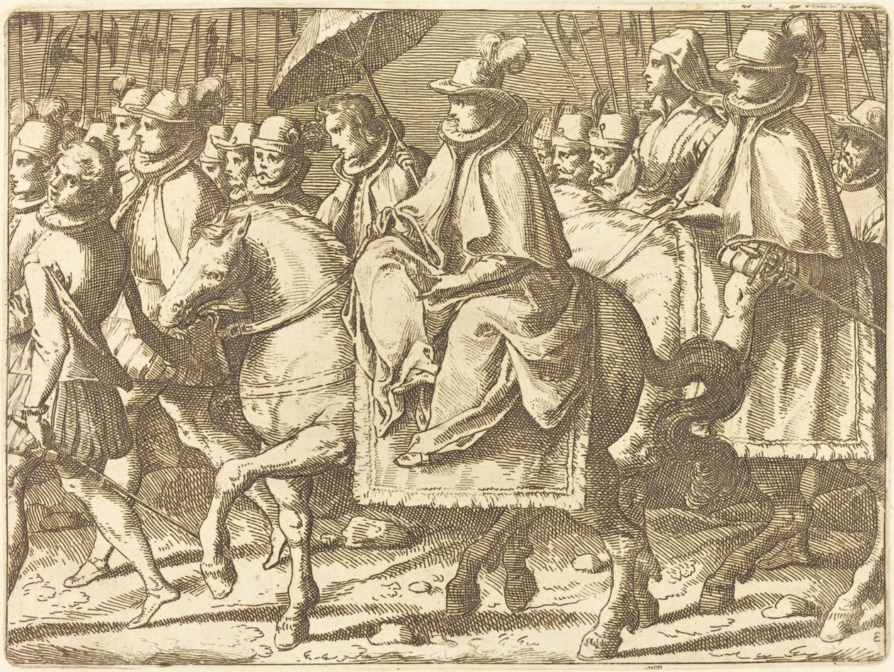Avusturyalı Margaret At Sırtında by Raffaello Schiaminossi